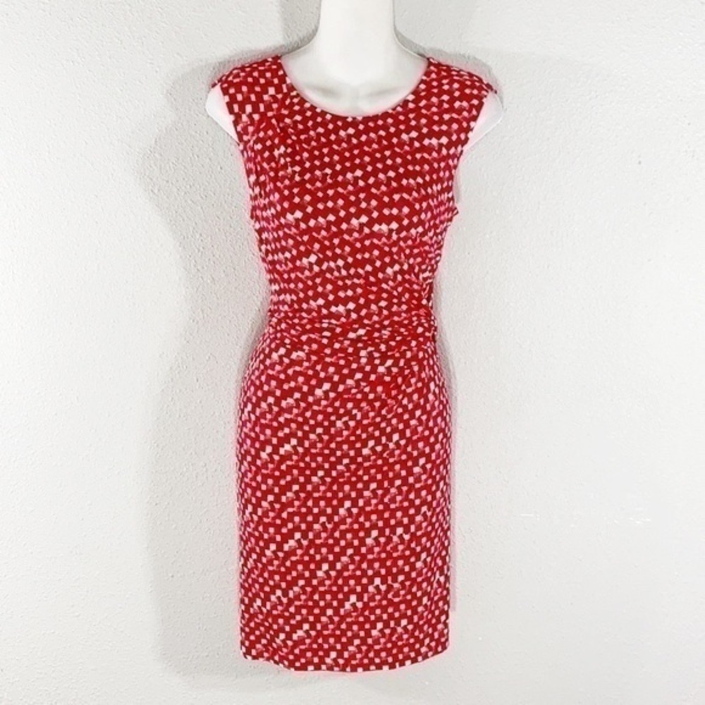 NIC+ZOE Red Printed Sleeveless Sheath Dress - Picture 4 of 12